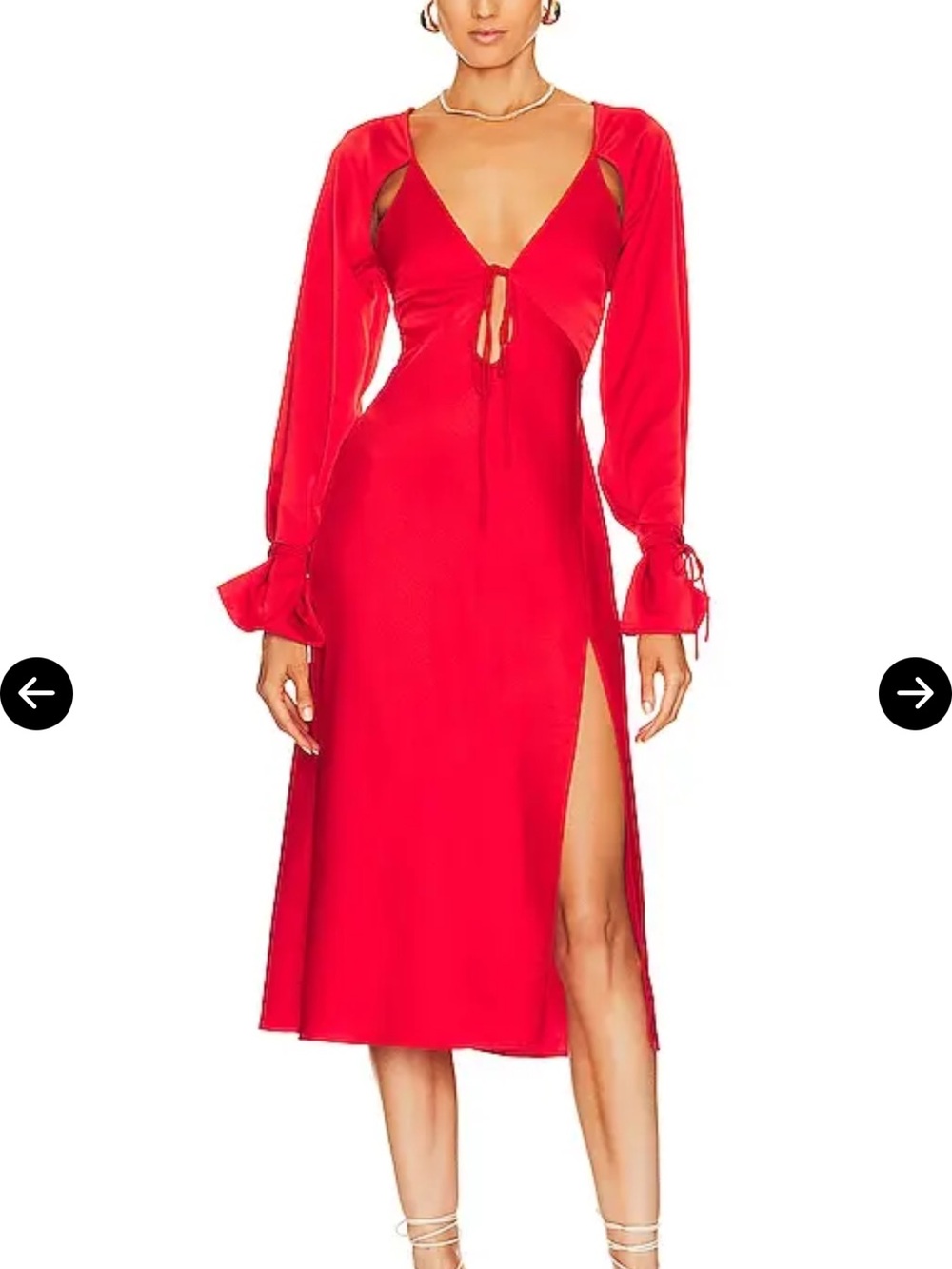 L’Academie Connor Midi dress red satin dress